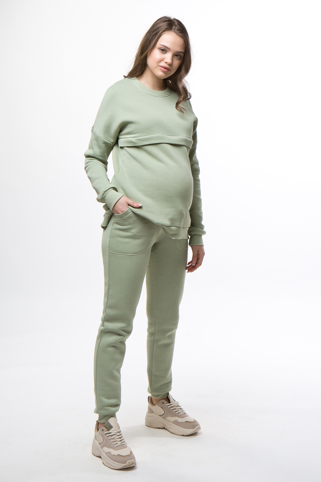 Костюм для беременных женский Magica bellezza 0156а зеленый 52 RU
