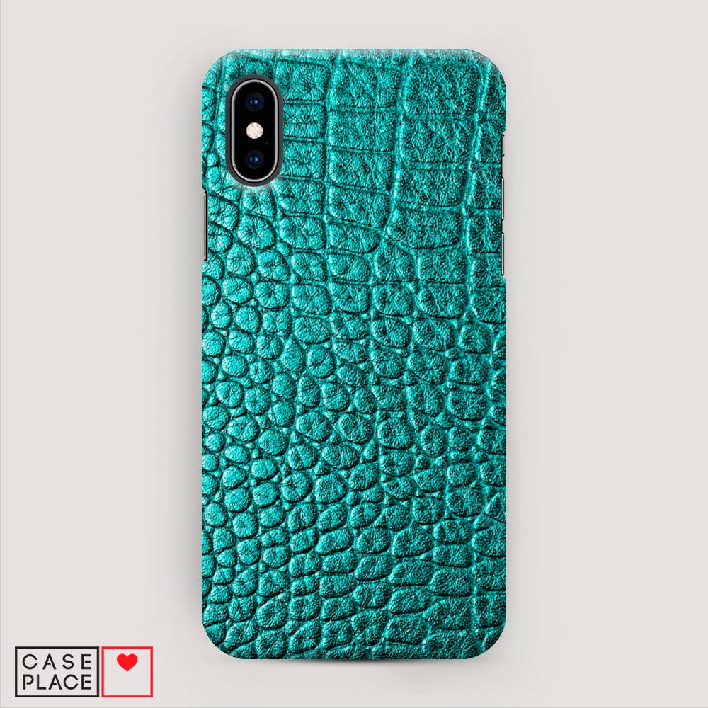 

Пластиковый чехол "Бирюзовая змея" на Apple iPhone XS (10S), 11820-2
