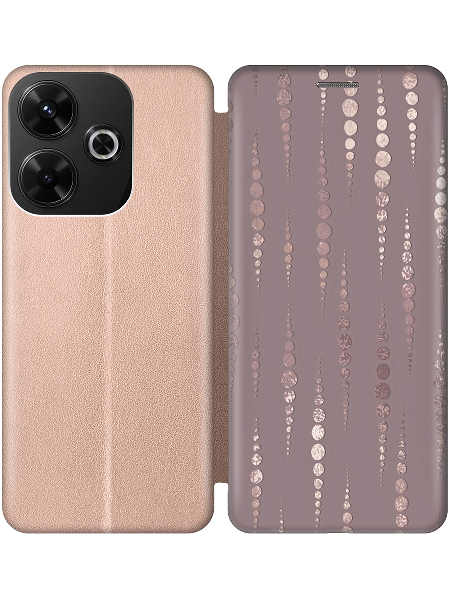 

Чехол-книжка на Xiaomi Redmi 13 / Redmi Note 13R, Poco M6 4g с принтом золотой 810338, Золотистый;белый;розовый, 783988631
