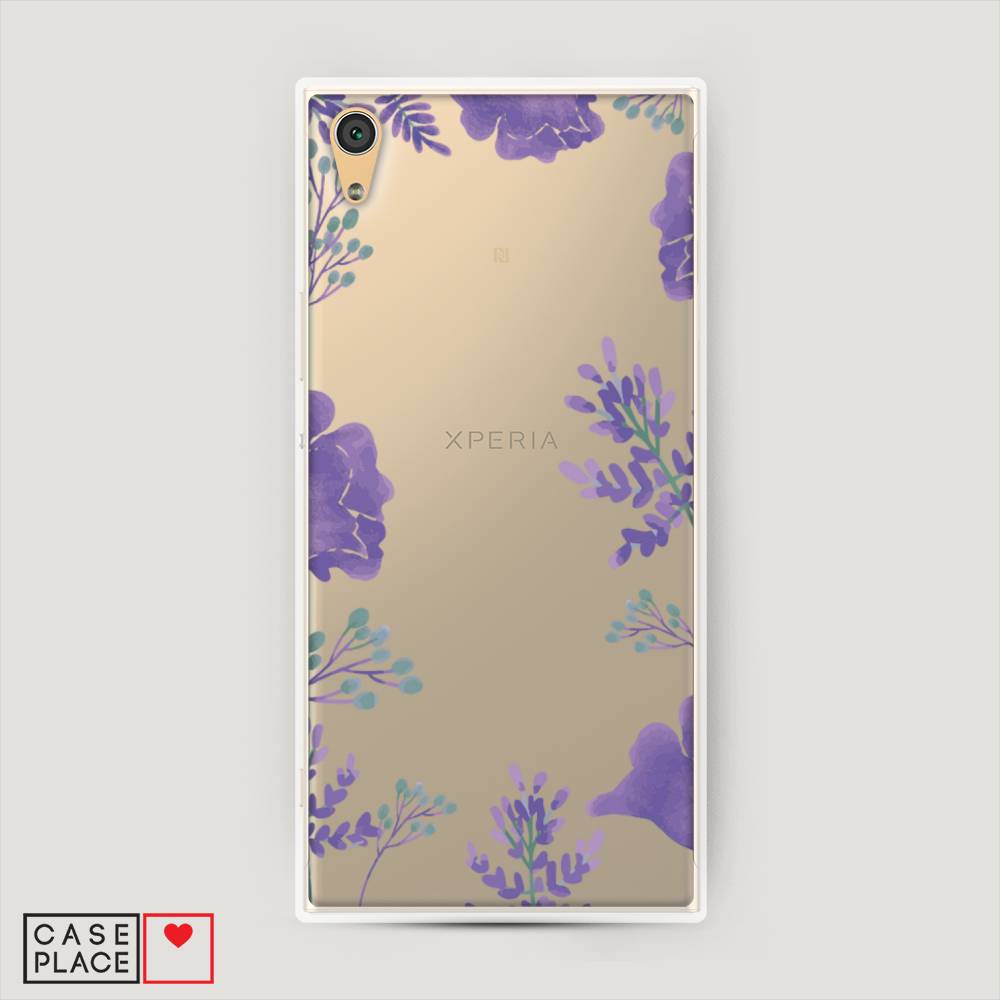 

Пластиковый чехол "Сиреневая цветочная рамка" на Sony Xperia XA1