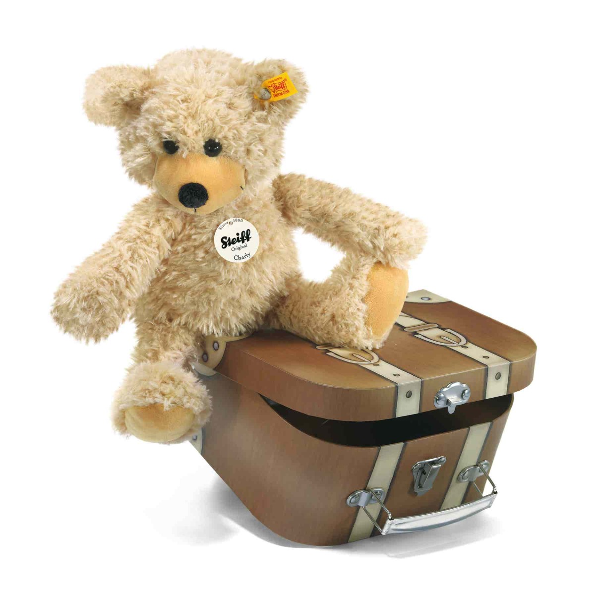 Мягкая игрушка Steiff Charly Dangling Teddy Bear in Suitcase бежевый мягкая игрушка steiff mimmi dangling cat черно белый