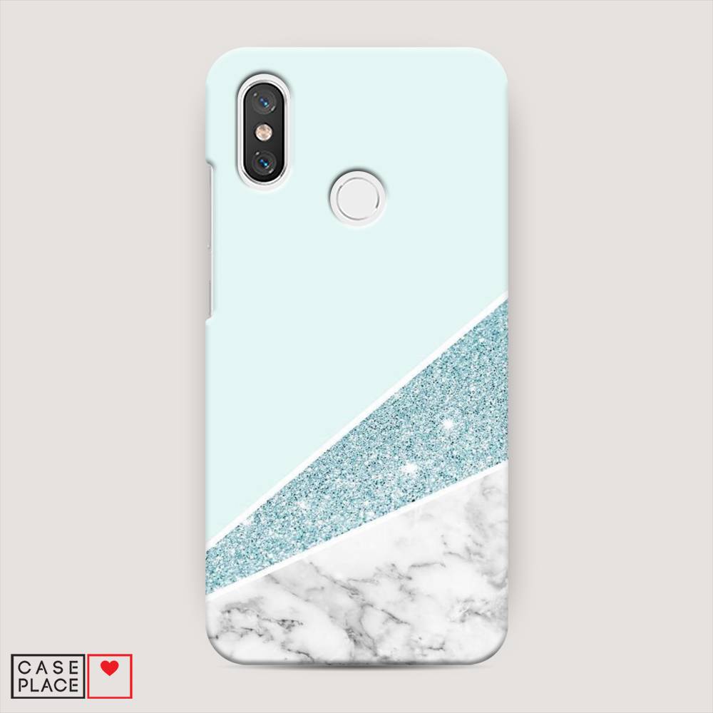 

Пластиковый чехол "Мрамор с голубыми блестками" на Xiaomi Mi 8, 33520-2