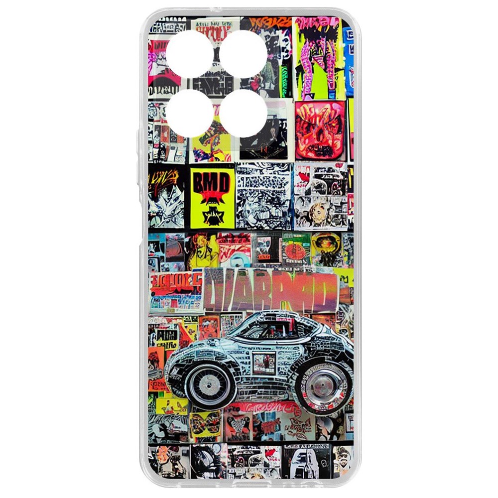 

Чехол-накладка Krutoff Clear Case Автопамфлет для Honor X8a, Прозрачный