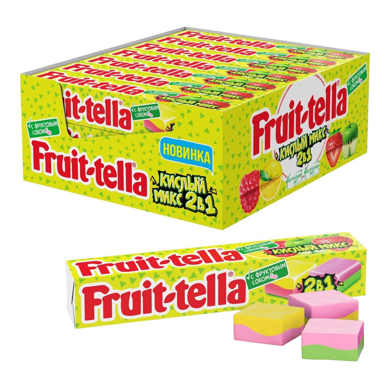 Конфеты жевательные Fruittella Кислый микс 41 г х 21 шт