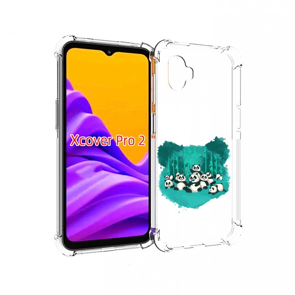 Чехол MyPads нарисованные панды для Samsung Galaxy Xcover Pro 2