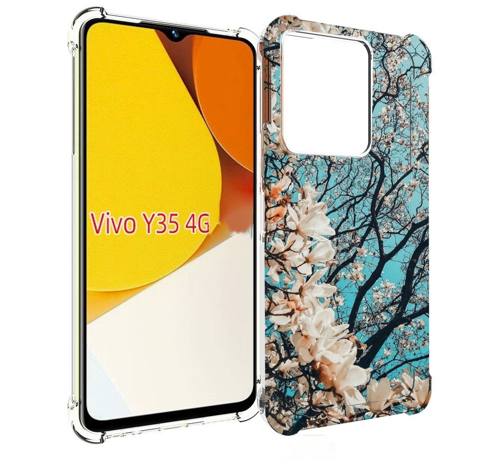 

Чехол MyPads дерево-с-цветочками для Vivo Y35 4G 2022 / Vivo Y22, Прозрачный, Tocco