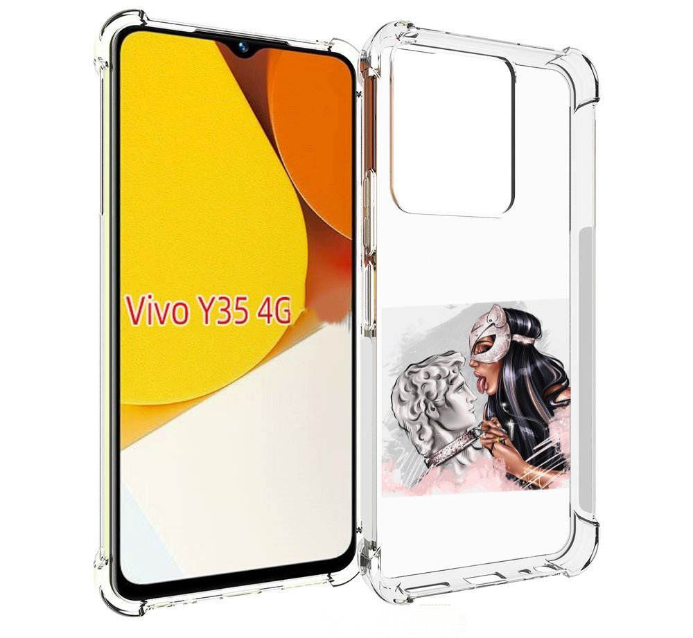 

Чехол MyPads девушка-флирт женский для Vivo Y35 4G 2022 / Vivo Y22, Прозрачный, Tocco