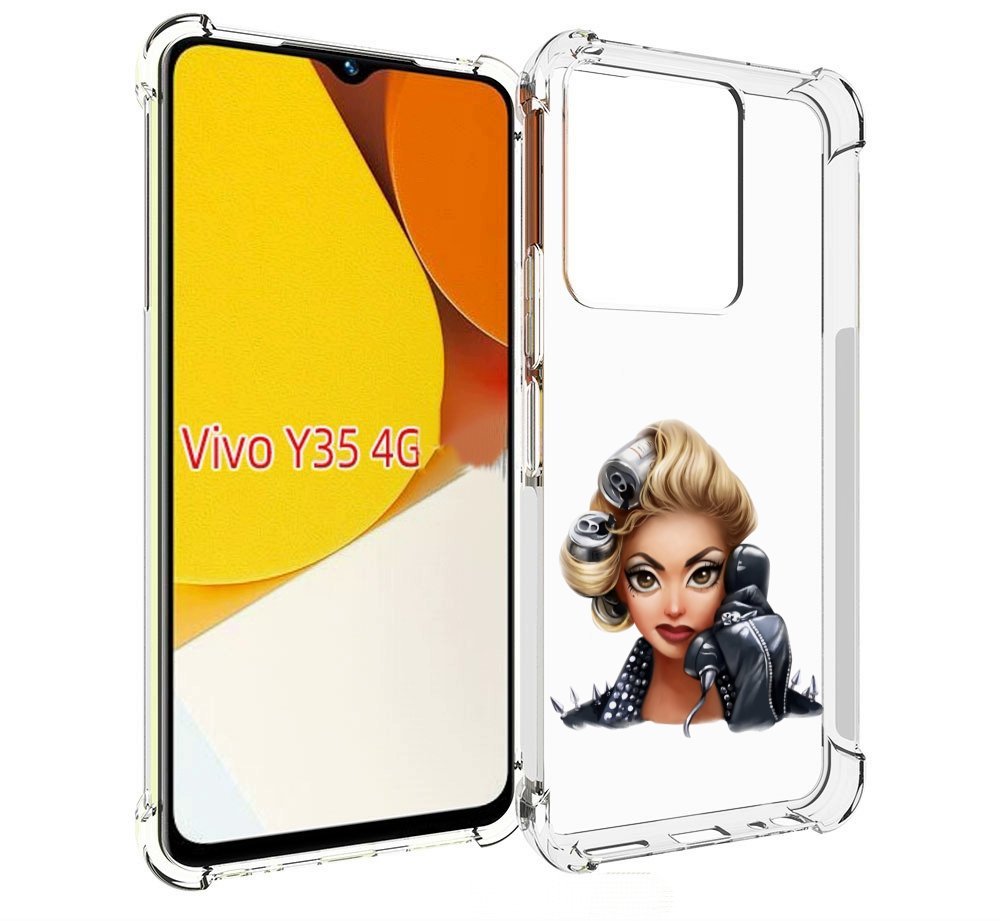 

Чехол MyPads девушка-смайлик-с-телефоном женский для Vivo Y35 4G 2022 / Vivo Y22, Прозрачный, Tocco