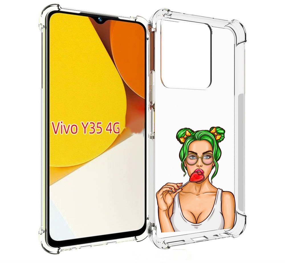 

Чехол MyPads девушка-с-чупачупсом-в-виде-сердца женский для Vivo Y35 4G 2022 / Vivo Y22, Прозрачный, Tocco