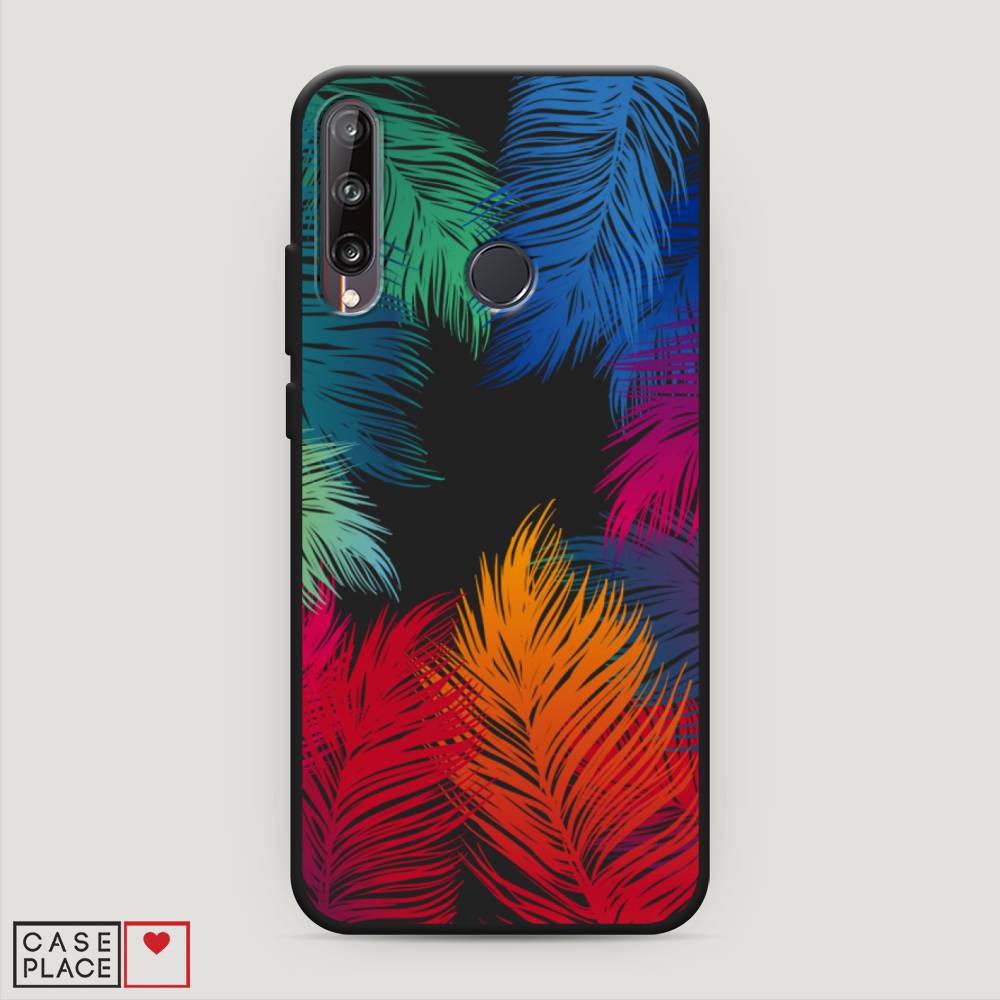 

Чехол Awog на Huawei Y7p "Рамка из перьев", Красный, 6103352-1