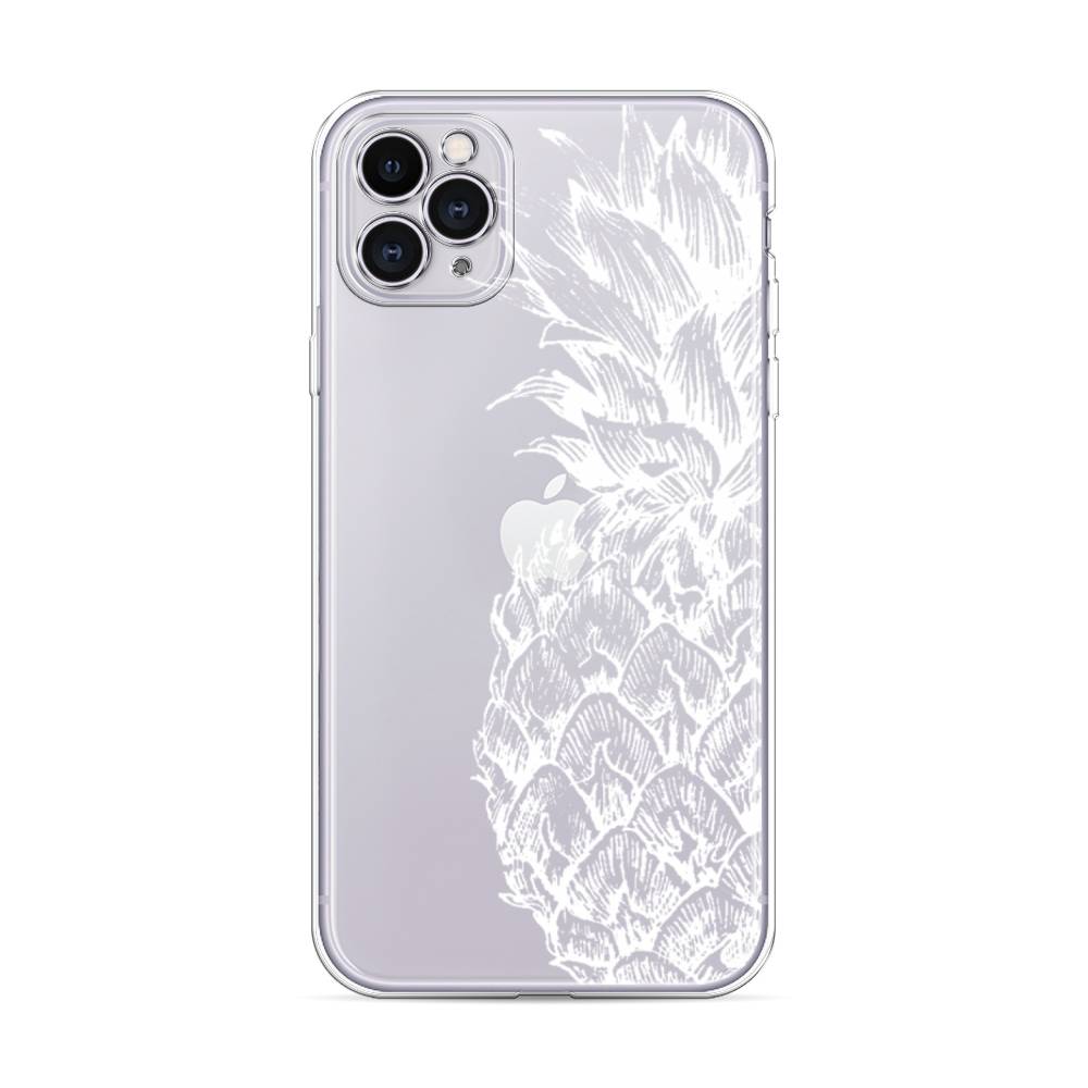 фото Силиконовый чехол "ананас графика белая" на apple iphone 11 pro max awog