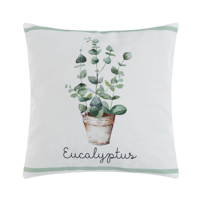 

Наволочка декоративная "Этель" Eucalyptus 48 х 48 см, 100% хлопок, Белый, Leaves