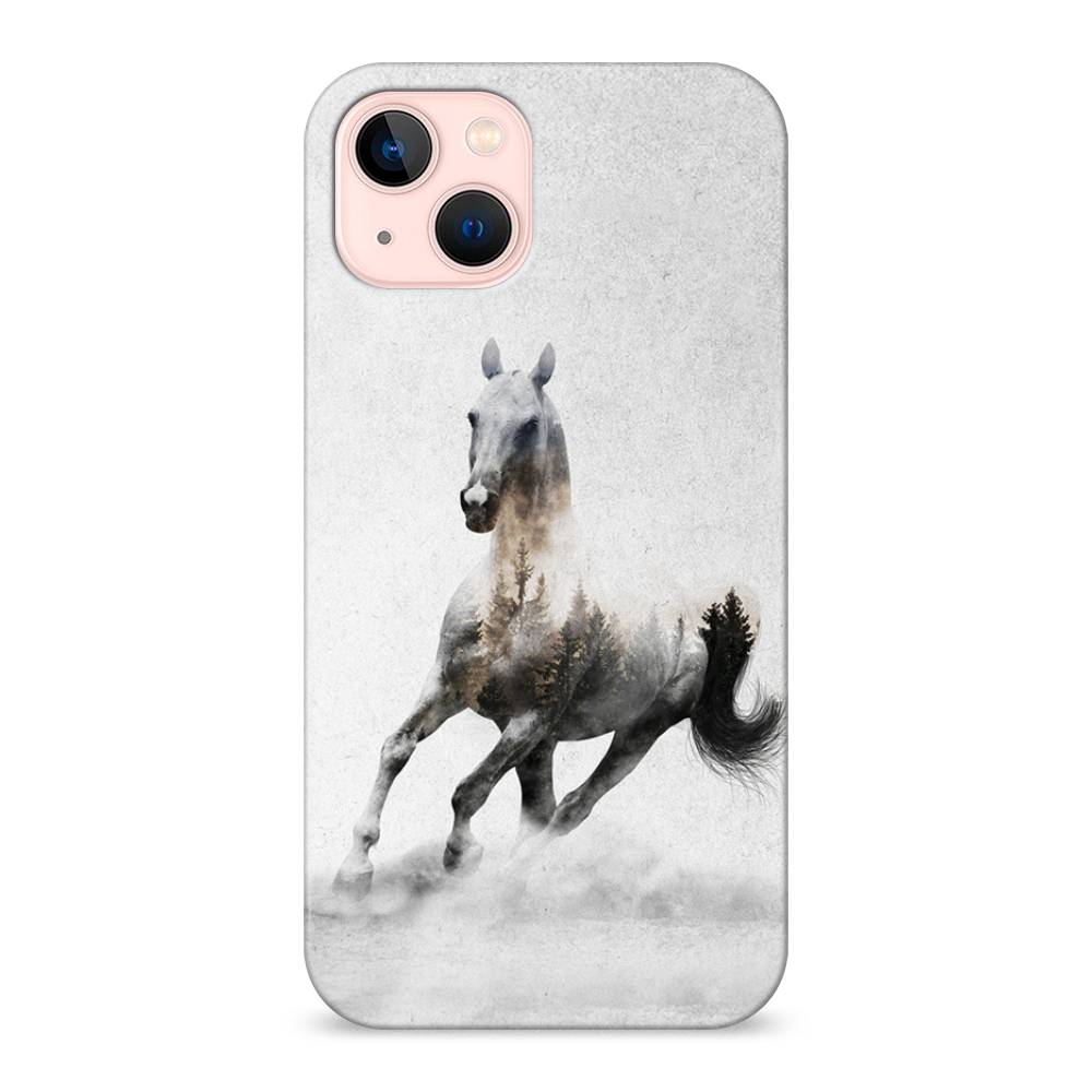 

Пластиковый чехол "Лошадь лес" на Apple iPhone 13, 14220-1