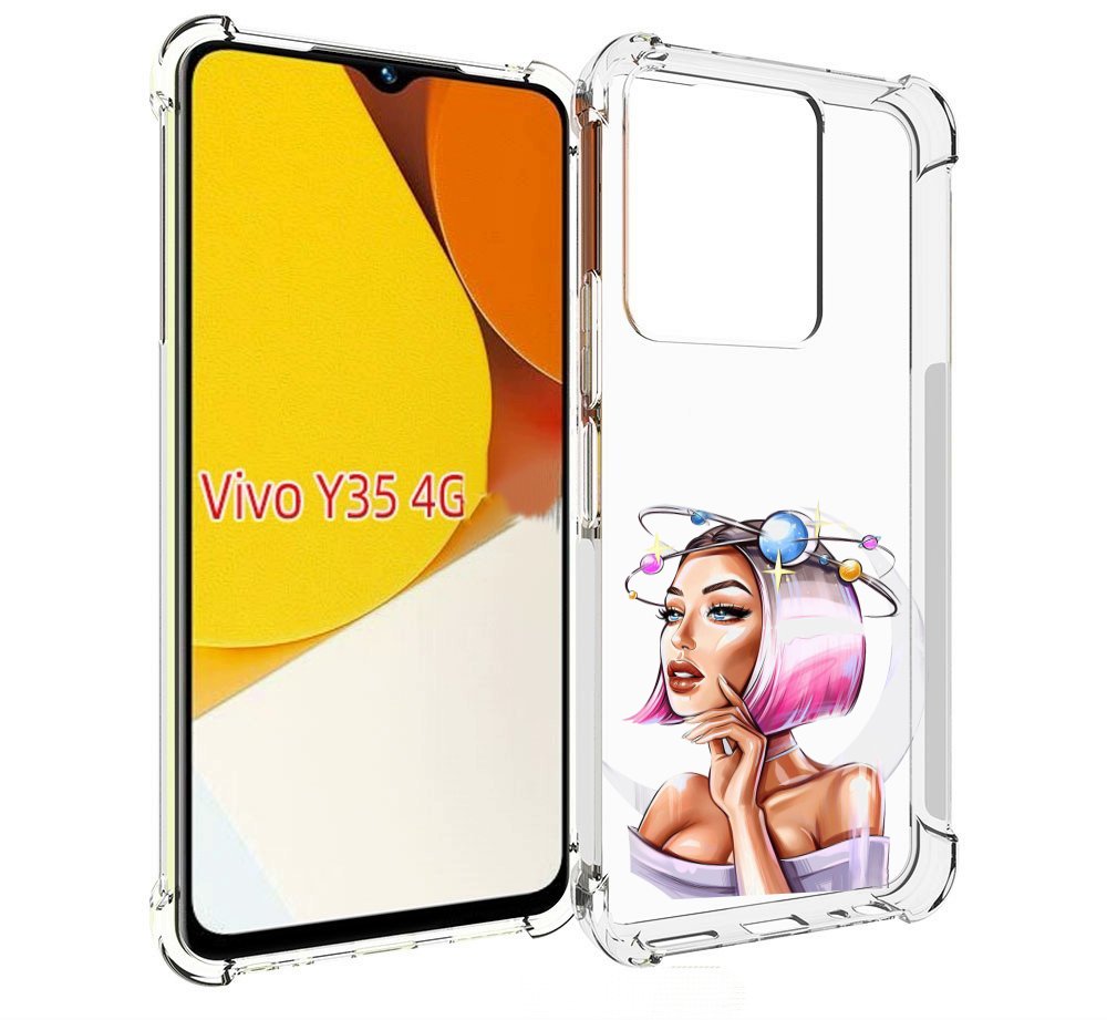 

Чехол MyPads девушка-с-планетами-на-голове женский для Vivo Y35 4G 2022 / Vivo Y22, Прозрачный, Tocco