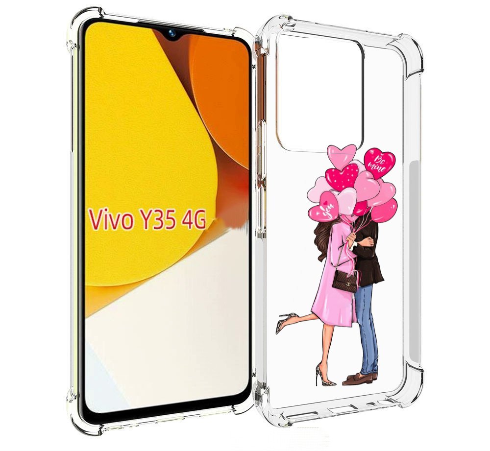

Чехол MyPads девушка-с-парнем-сердечки женский для Vivo Y35 4G 2022 / Vivo Y22, Прозрачный, Tocco