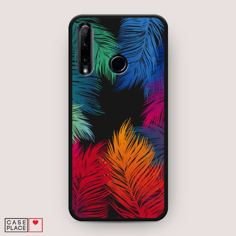 

Чехол Awog на Huawei P Smart Plus 2019 "Рамка из перьев", Красный, 69252-1
