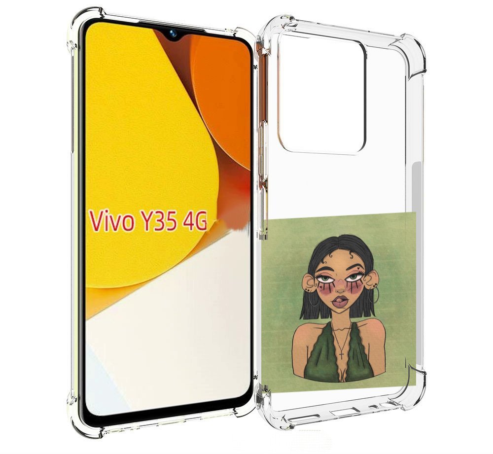 

Чехол MyPads девушка-с-каре-и-тату для Vivo Y35 4G 2022 / Vivo Y22, Прозрачный, Tocco