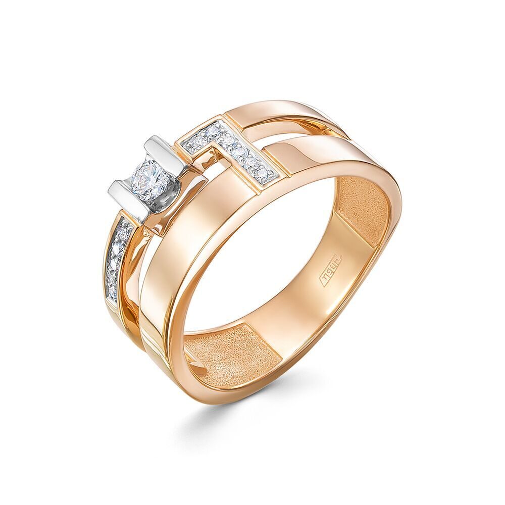 

Кольцо из золота р.  Первая Бриллиантовая 1-742-10, бриллиант, 1-742-10