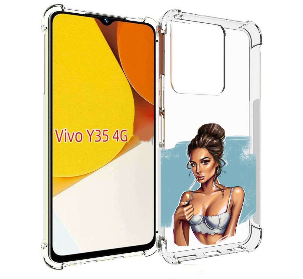 

Чехол MyPads девушка-с-зажигалкой для Vivo Y35 4G 2022 / Vivo Y22, Прозрачный, Tocco