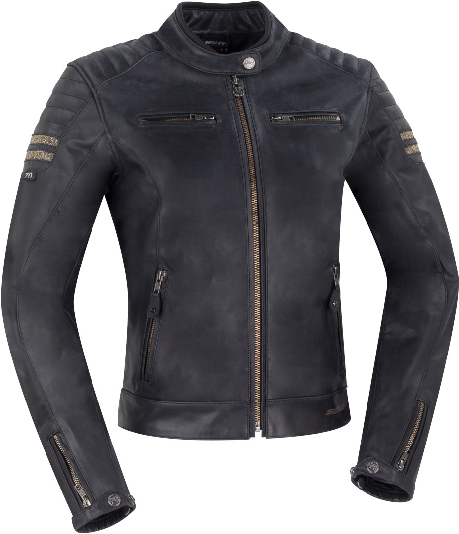 Куртка кожаная женская Segura LADY STRIPE CRYSTAL Black T4
