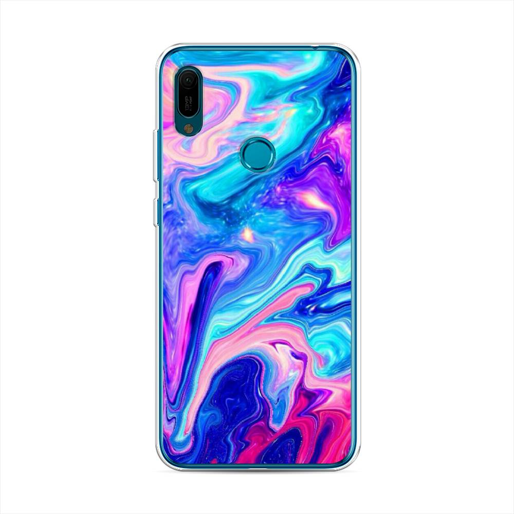 

Чехол Awog на Huawei Y6 2019 "Потеки краски", Розовый, 68650-10