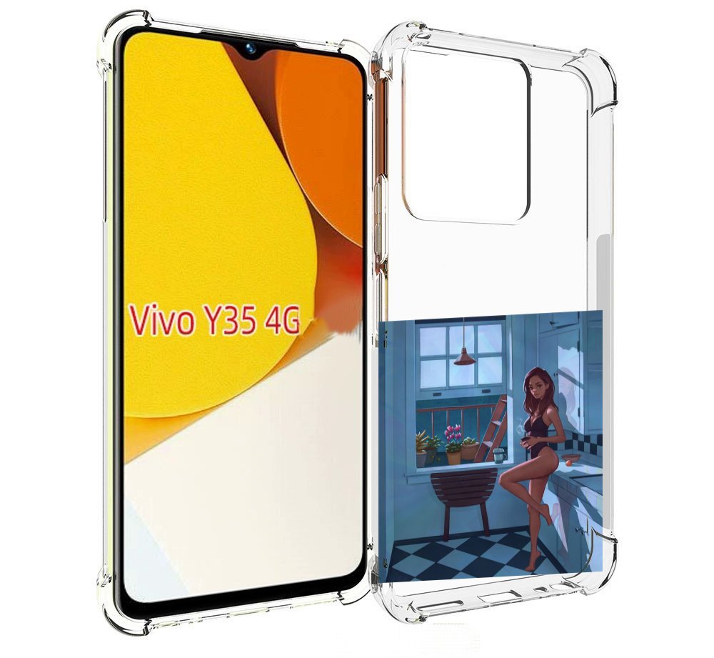 

Чехол MyPads девушка-на-кухне для Vivo Y35 4G 2022 / Vivo Y22, Прозрачный, Tocco