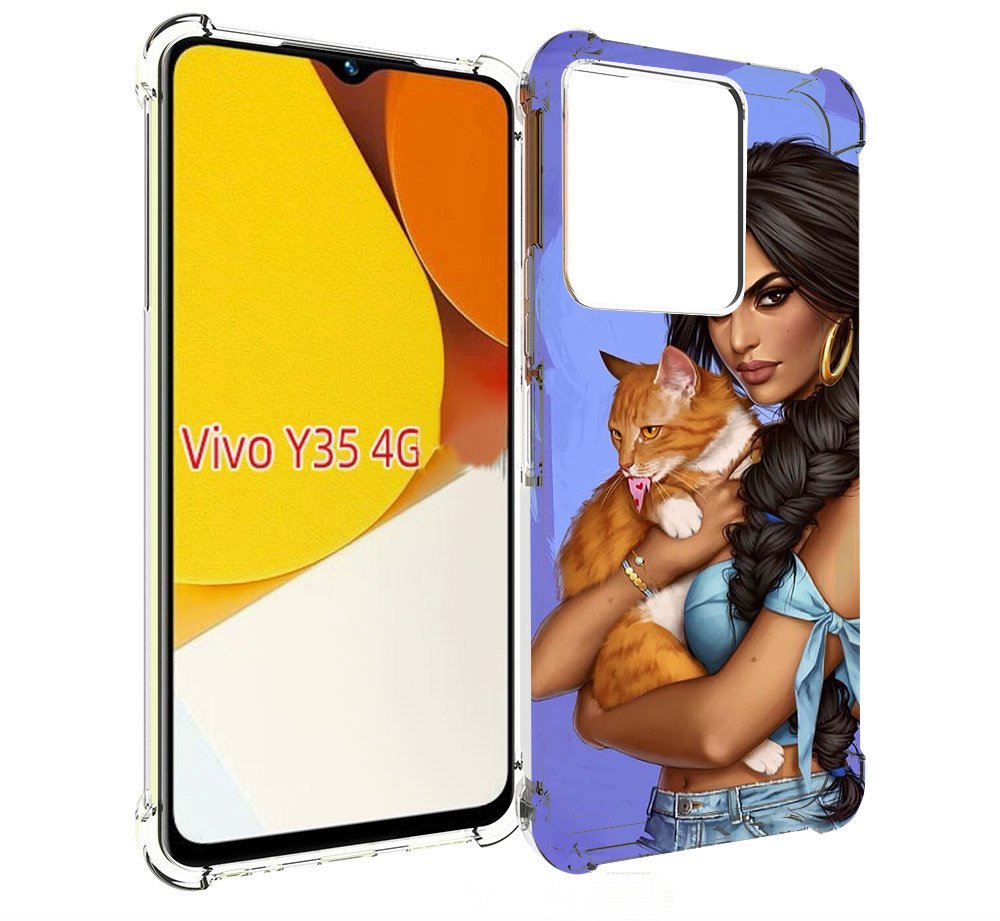 

Чехол MyPads девушка-красивая-с-синим-фоном женский для Vivo Y35 4G 2022 / Vivo Y22, Прозрачный, Tocco