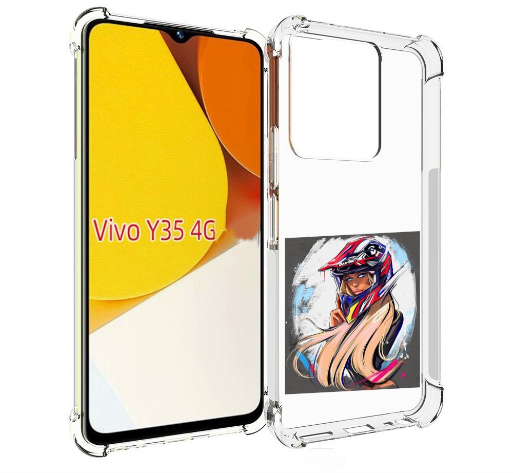 

Чехол MyPads девушка-в-шлеме для Vivo Y35 4G 2022 / Vivo Y22, Прозрачный, Tocco