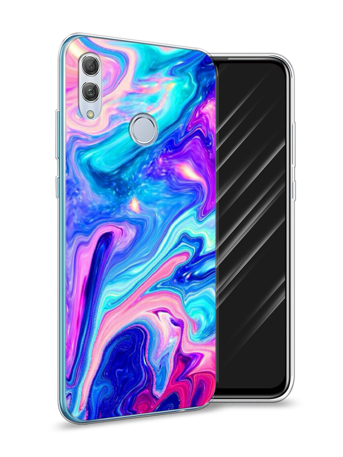 

Чехол Awog на Huawei P Smart 2019 "Потеки краски", Розовый, 67250-10