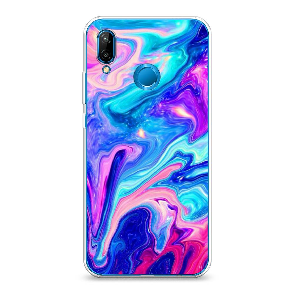 

Чехол Awog на Huawei Nova 3E "Потеки краски", Розовый, 65650-10