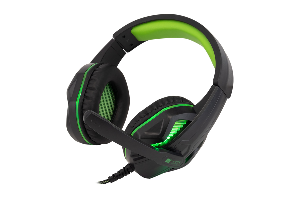 фото Игровая гарнитура harper gaming ghs-r100 black/green