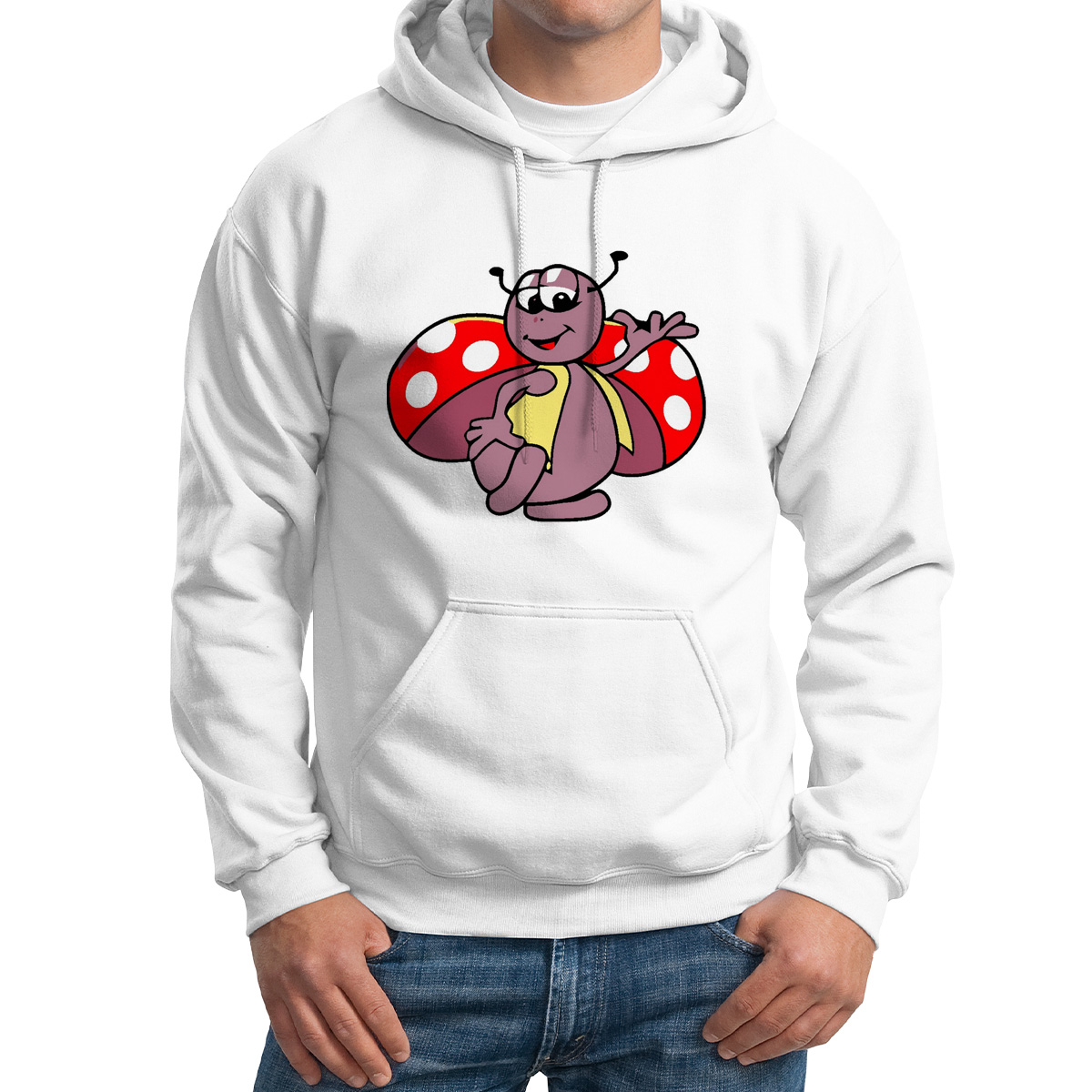 

Худи унисекс CoolPodarok божъя коровка белое 54 RU, Белый, M0113096