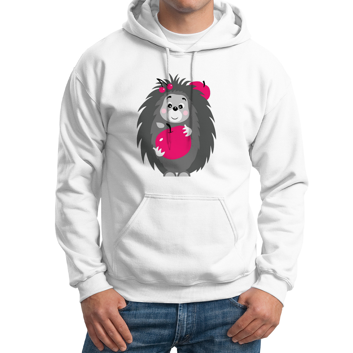 

Худи унисекс CoolPodarok ёжик белое 54 RU, M0113093