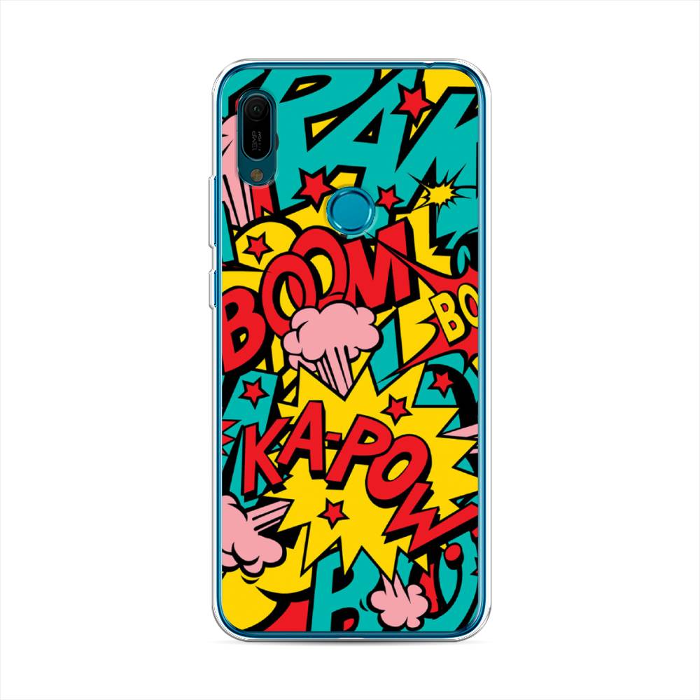 

Чехол Awog на Huawei Y6 2019 "Постер pop art", Голубой;желтый;красный, 68650-9