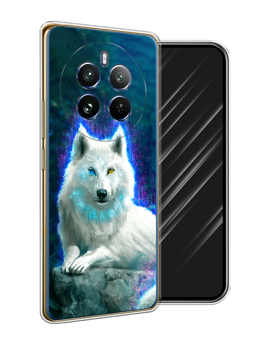 

Чехол Awog на Realme 12 Pro/Realme 12 Pro Plus "Белоснежный волк", Белый;зеленый;фиолетовый, 2516250-1