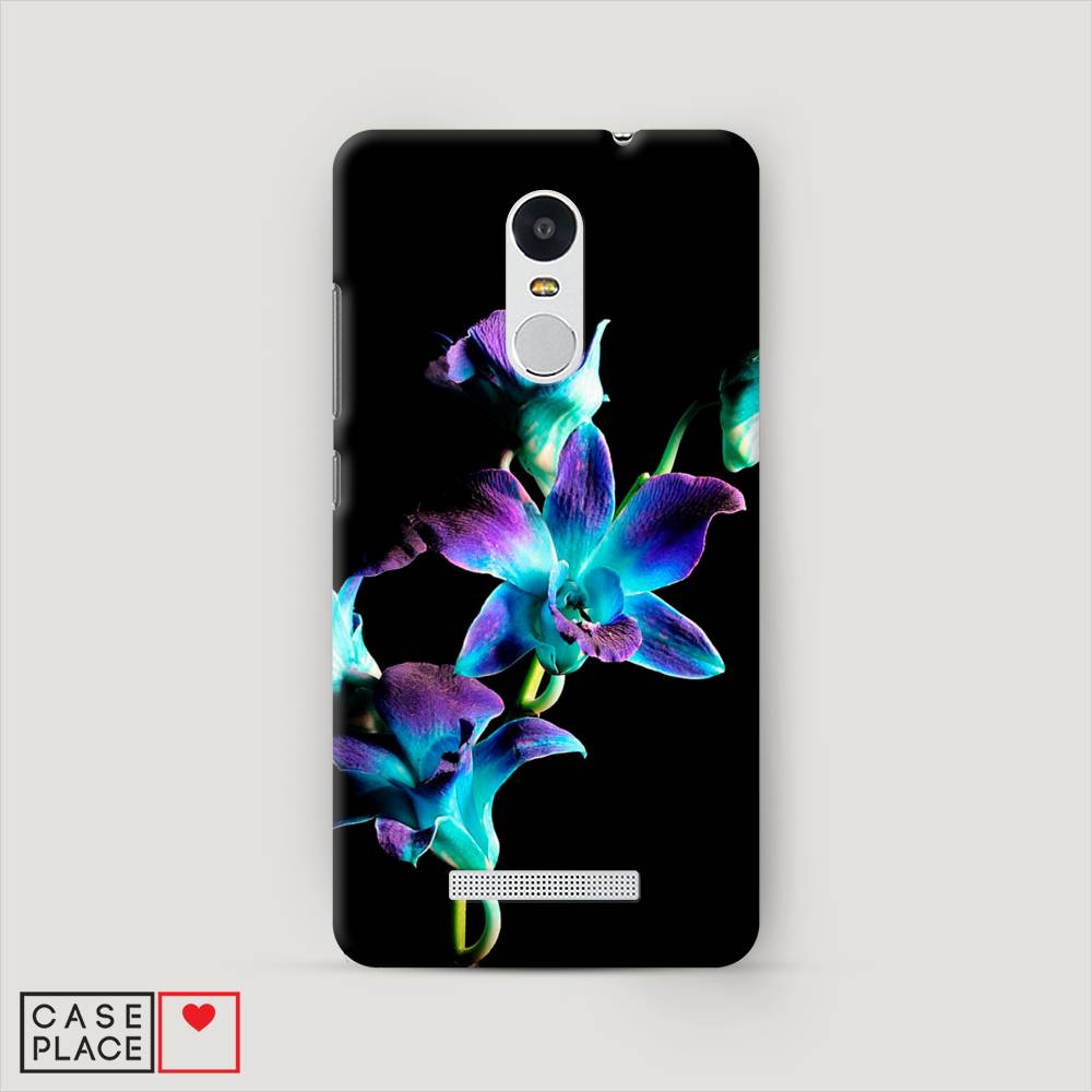 

Пластиковый чехол "Синий цветок на черном" на Xiaomi Redmi Note 3