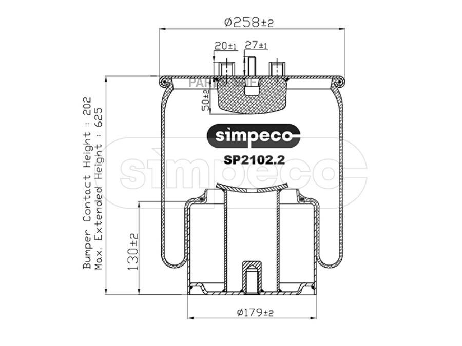 

SIMPECO Пневморессора (со стальным стаканом) HCV SP21022014, SP21022014