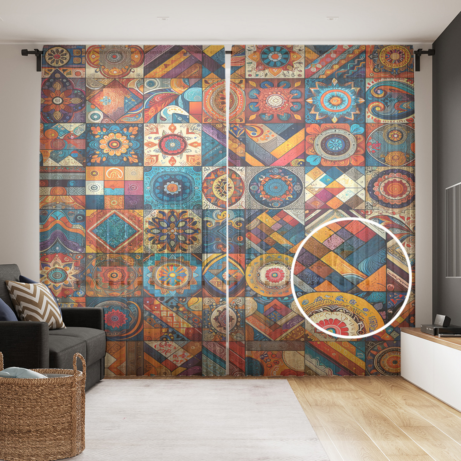 

Тюль JoyArty Плитки в узорах 290x265, tul_sd2270_145x265