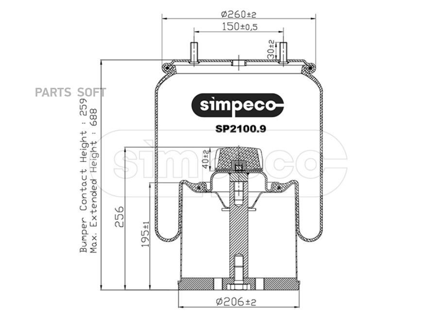 SIMPECO Пневморессора (со стальным стаканом) HCV SP21009014