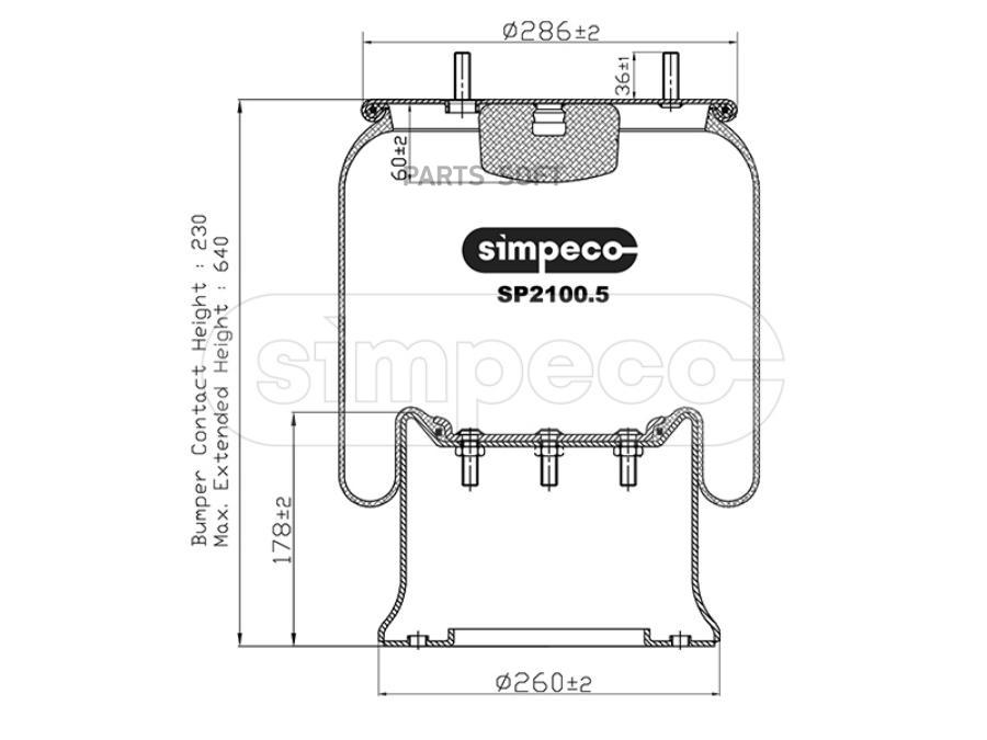 SIMPECO Пневморессора (со стальным стаканом) HCV SP21005014