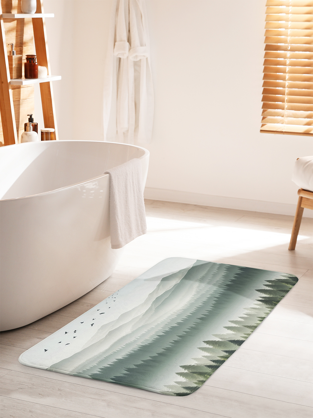 

Коврик для ванной туалета душа JoyArty "Птицы прилетают", bath_sd1788_60x100