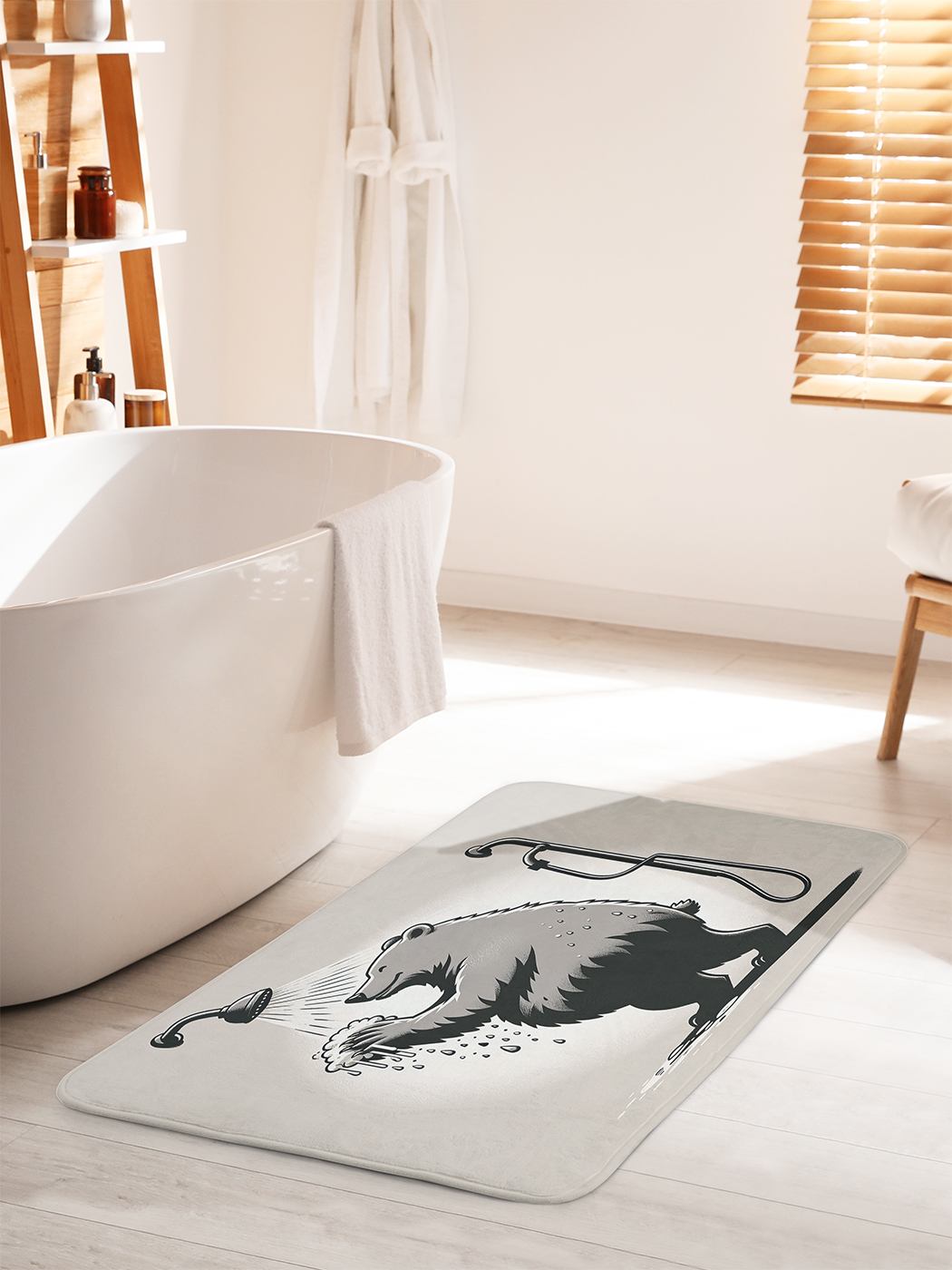 

Коврик для ванной туалета душа JoyArty "Медведь в душе", bath_sd1785_60x100