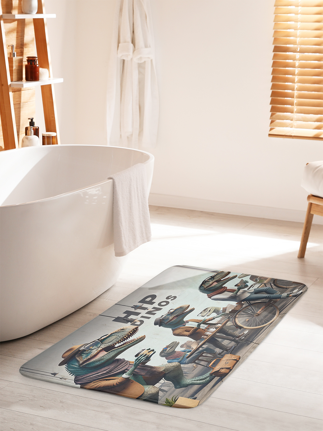 

Коврик для ванной туалета душа JoyArty "Модные динозавтры", bath_sd1784_60x100