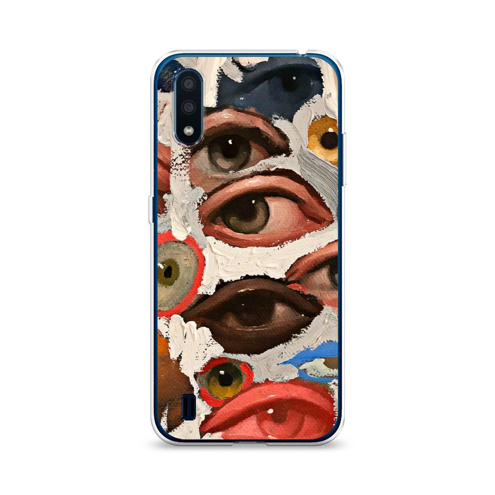 

Чехол Awog на Samsung Galaxy M01 / Самсунг M01 "Глаза масляная живопись", Серый;бежевый;красный, 2101150-7