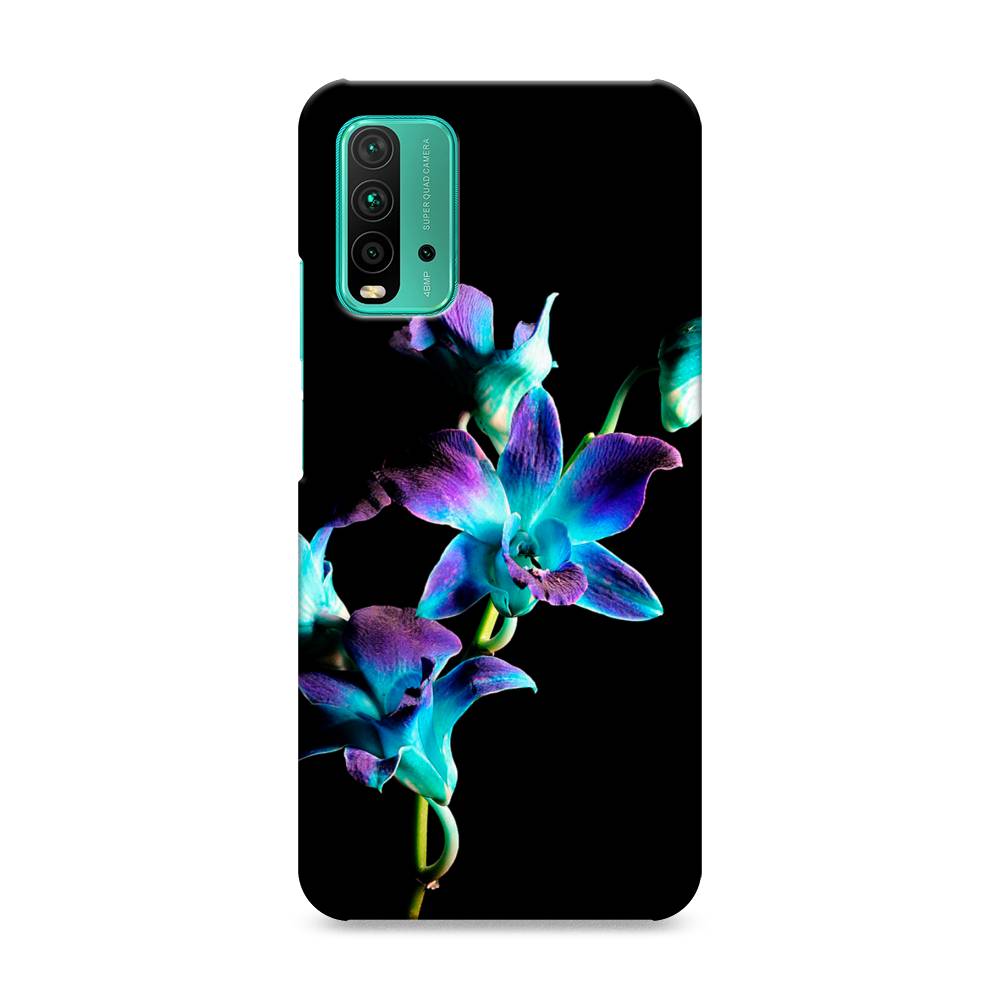 

Пластиковый чехол "Синий цветок на черном" на Xiaomi Redmi 9T, 39820-6