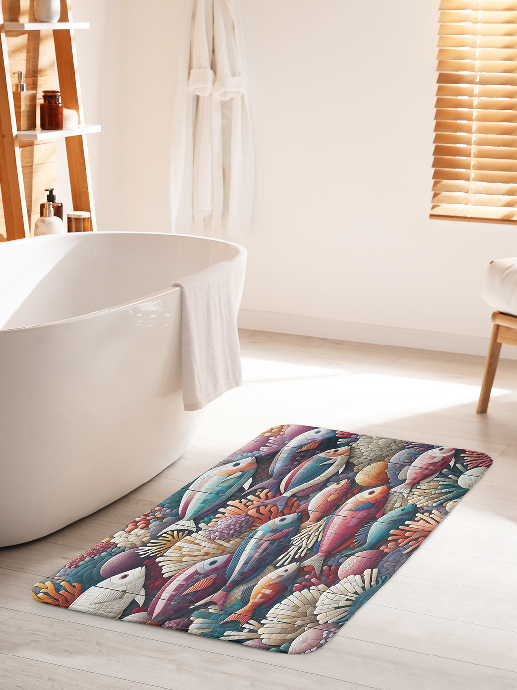 

Коврик для ванной туалета душа JoyArty "Стая рыб", bath_sd1762_60x100