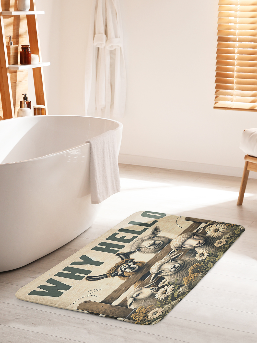 

Коврик для ванной туалета душа JoyArty "Овечий привет", bath_sd1753_60x100