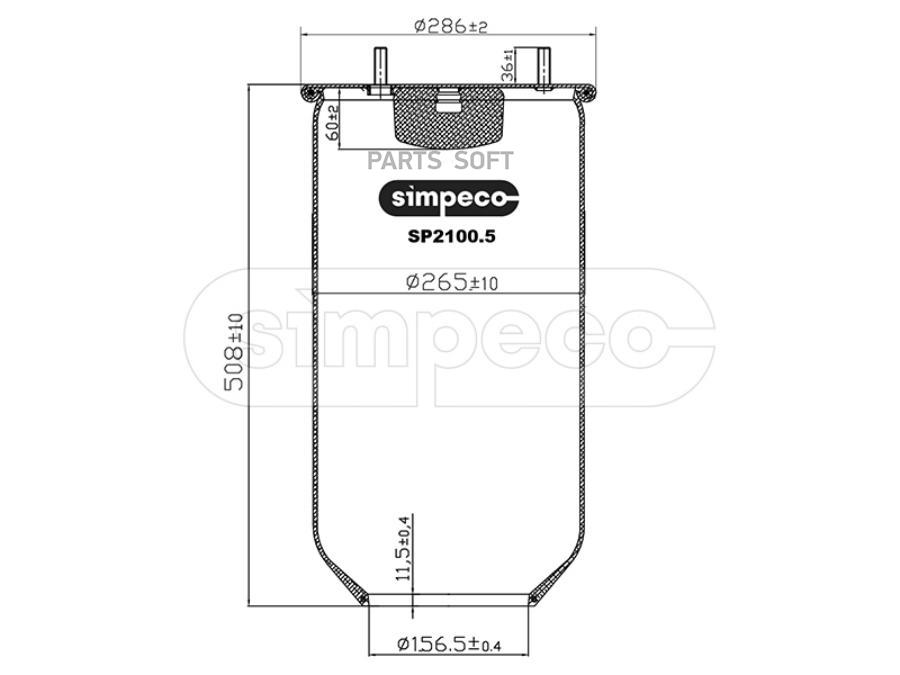 SIMPECO Пневморессора (без стакана) HCV SP21005010