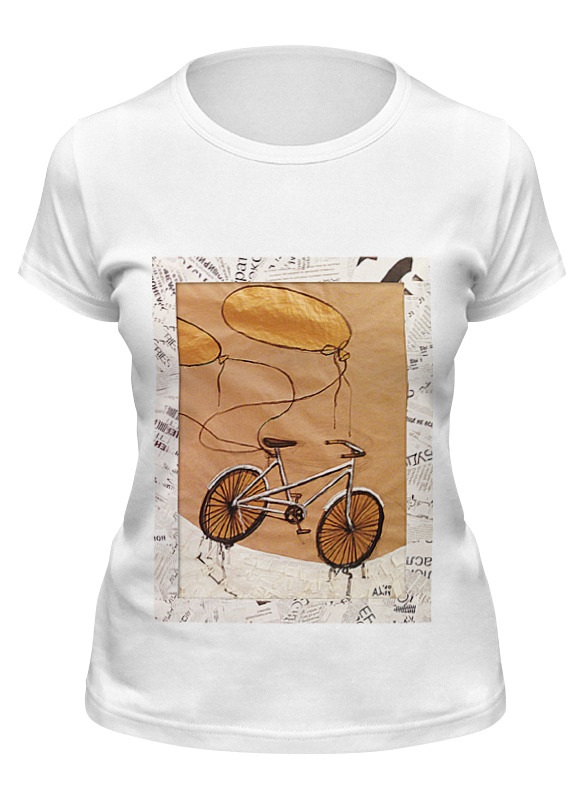 

Футболка женская Printio Bycicle&baloons белая 2XL, Белый, Bycicle&baloons