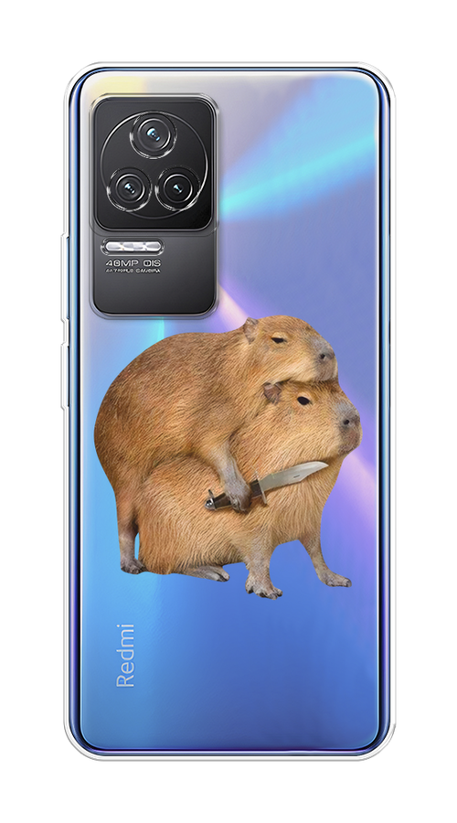 

Чехол на Xiaomi Redmi K50 "Капибара с ножом", Бежевый, 312250-1